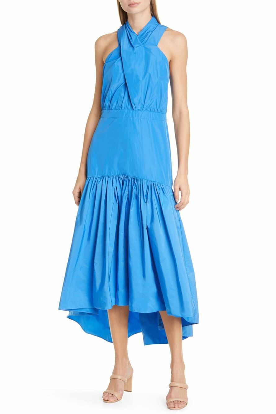$598 Veronica Beard Radley Bluebell Radley Halter Neck Midi Dress - 0
